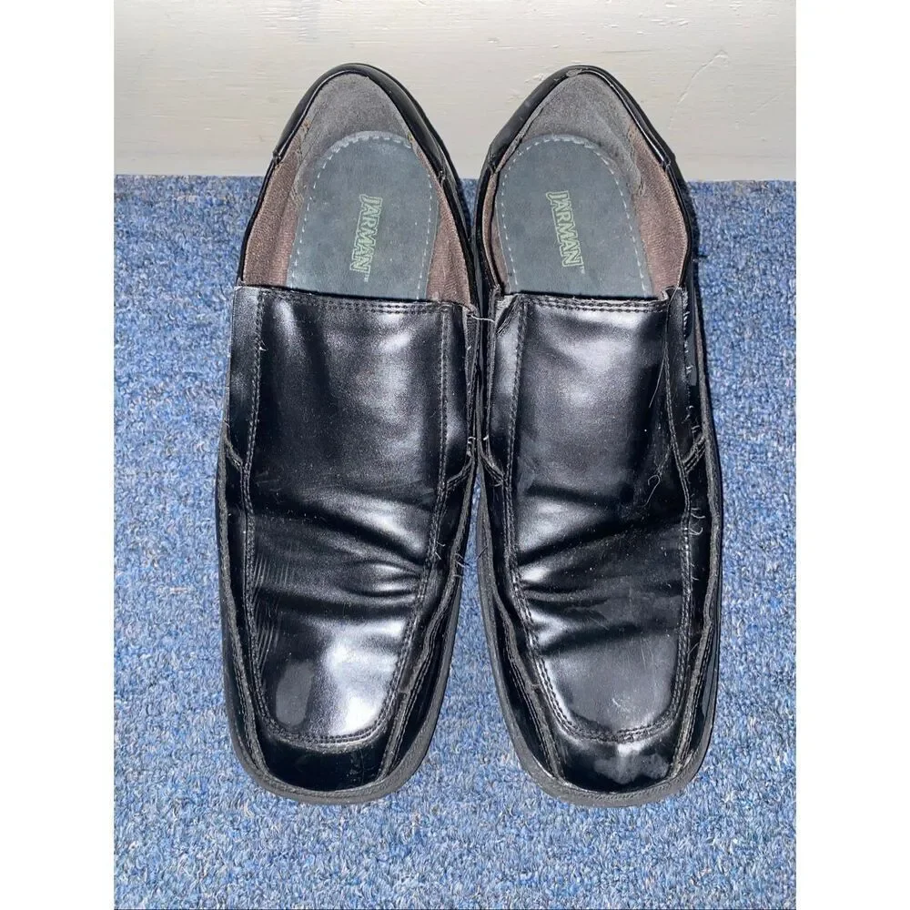 Jarman men 11 slip on leather dress shoes black